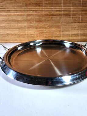 Master Cuisine Serving Tray Stainless Steel 18/10 Handles 14" Designed in Italy